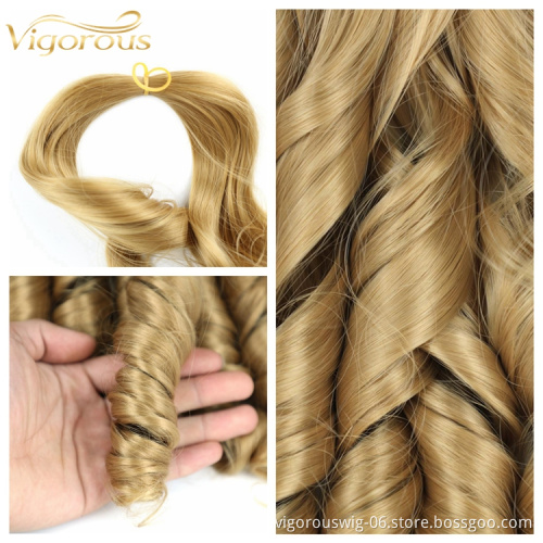 Synthetic material crochet loose wave tape blonde curly permanent recycled packaging 613 synthetic hair braids hair extensions